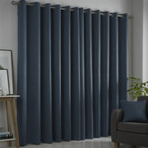 Fusion Strata Navy Eyelet Curtains Fusion Strata Navy Eyelet Curtains